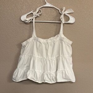 American Eagle Outfitters Cream Ruffled Camisole